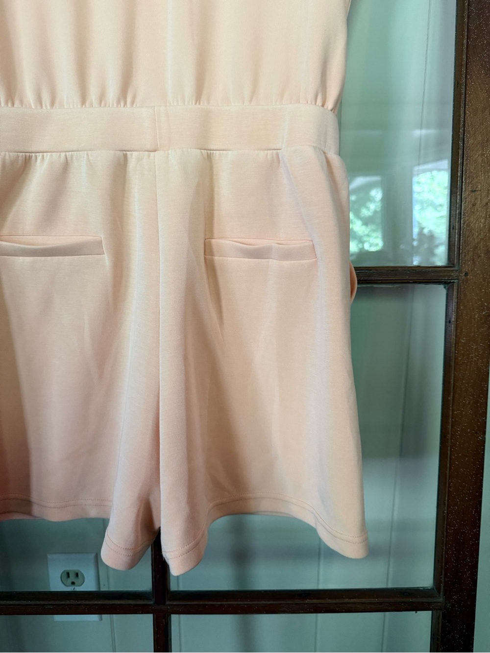 Skies Are Blue Peach Puff Coral Soft Modal Sleeveless Romper Lounge Casual - Med - Picture 10 of 10